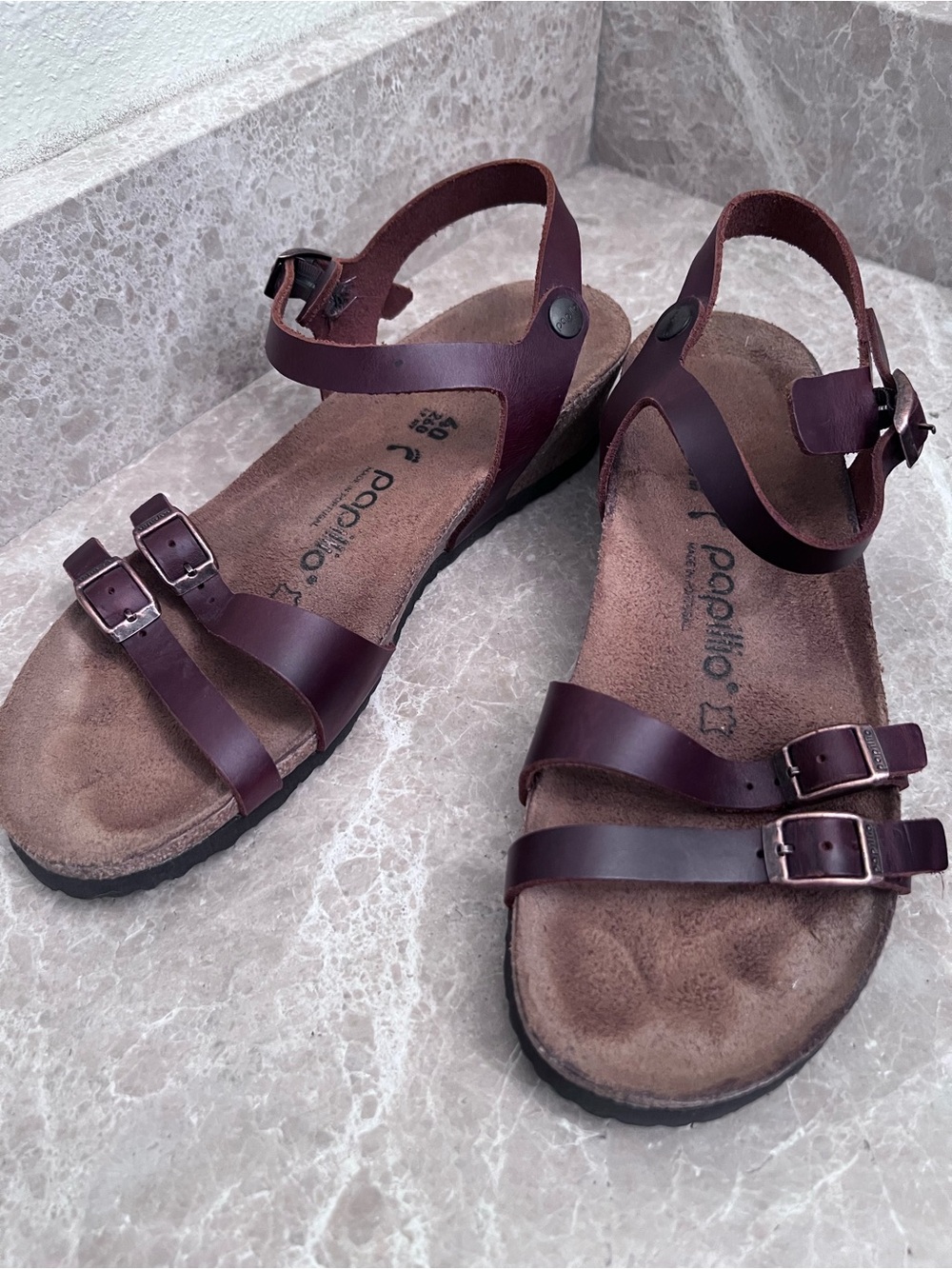 Birkenstock Papillio Women's Brown Leather Double Buckle Sandals